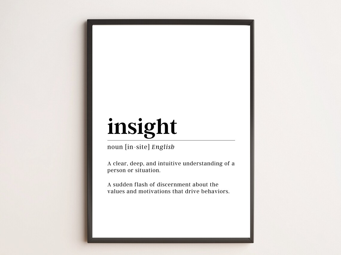 Insight Definition Print Motivational Wall Art