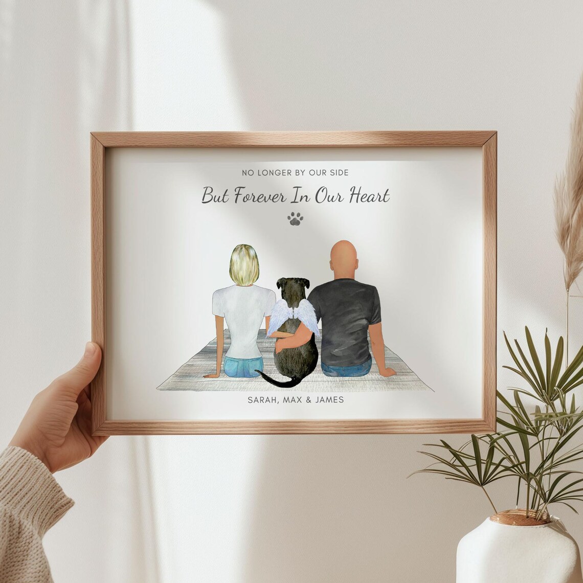 Personalised Memorial Pet Gift Personalised Memorial Dog Gift Sympathy Gift Family Dog Portrait Custom Dog Owner Gift Dog Portrait