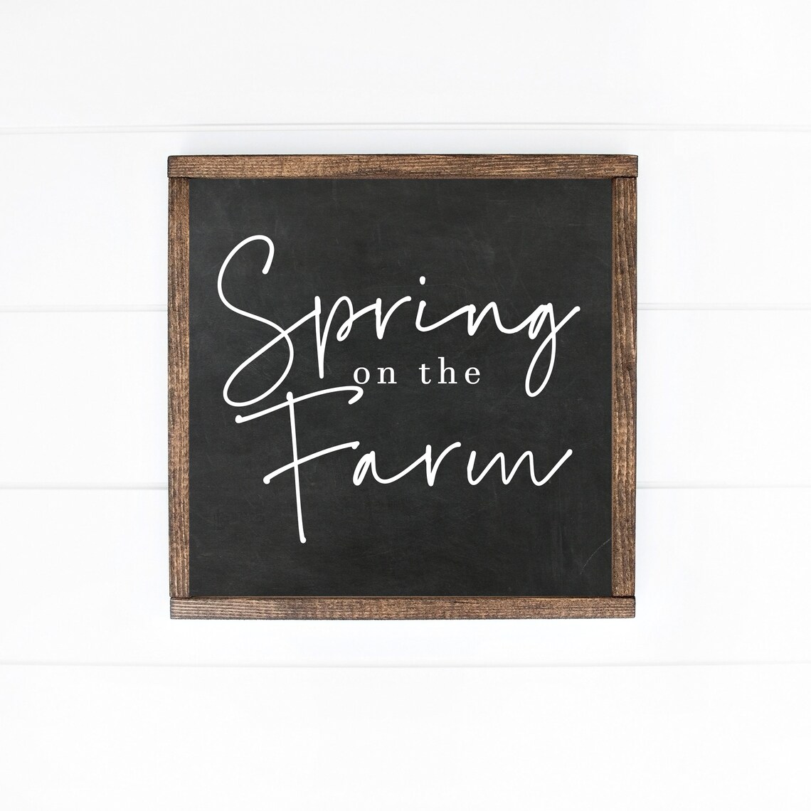 Spring On The Farm Chalkboard Script Farmhouse Seasonal Decor Wall Art