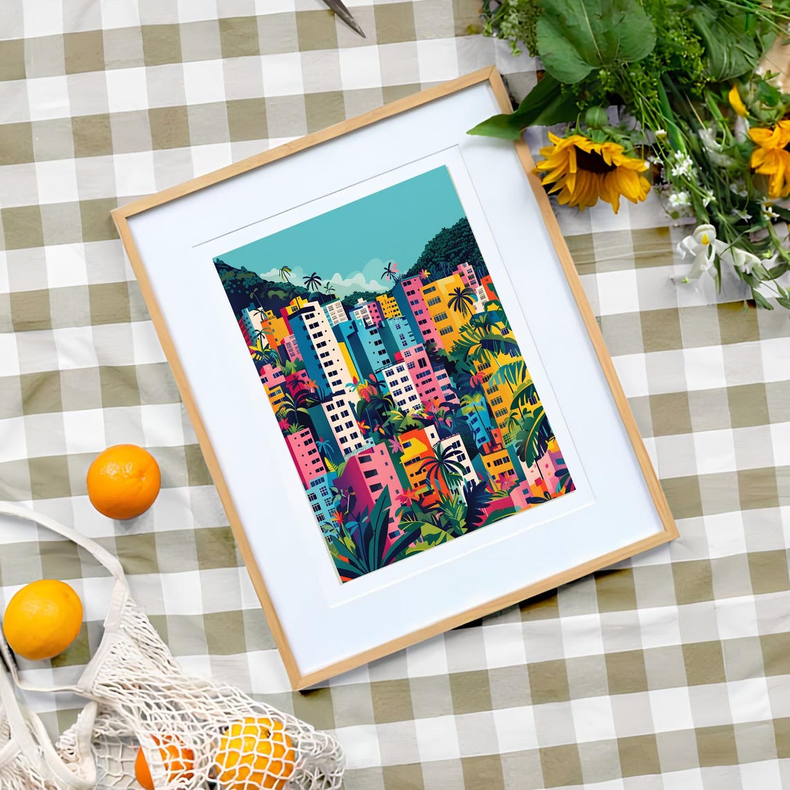 Caracas Venezuela Colorful Hillside City Pop Art Skyline Poster - Image 3