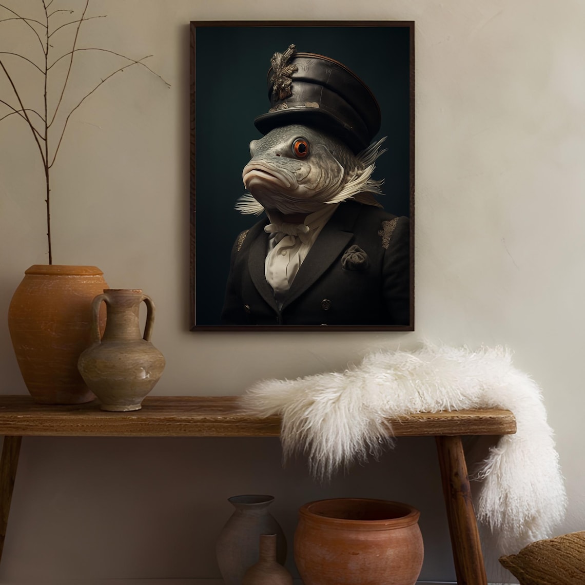 Fish Victorian Animal Portrait Vintage Art Print - Image 2