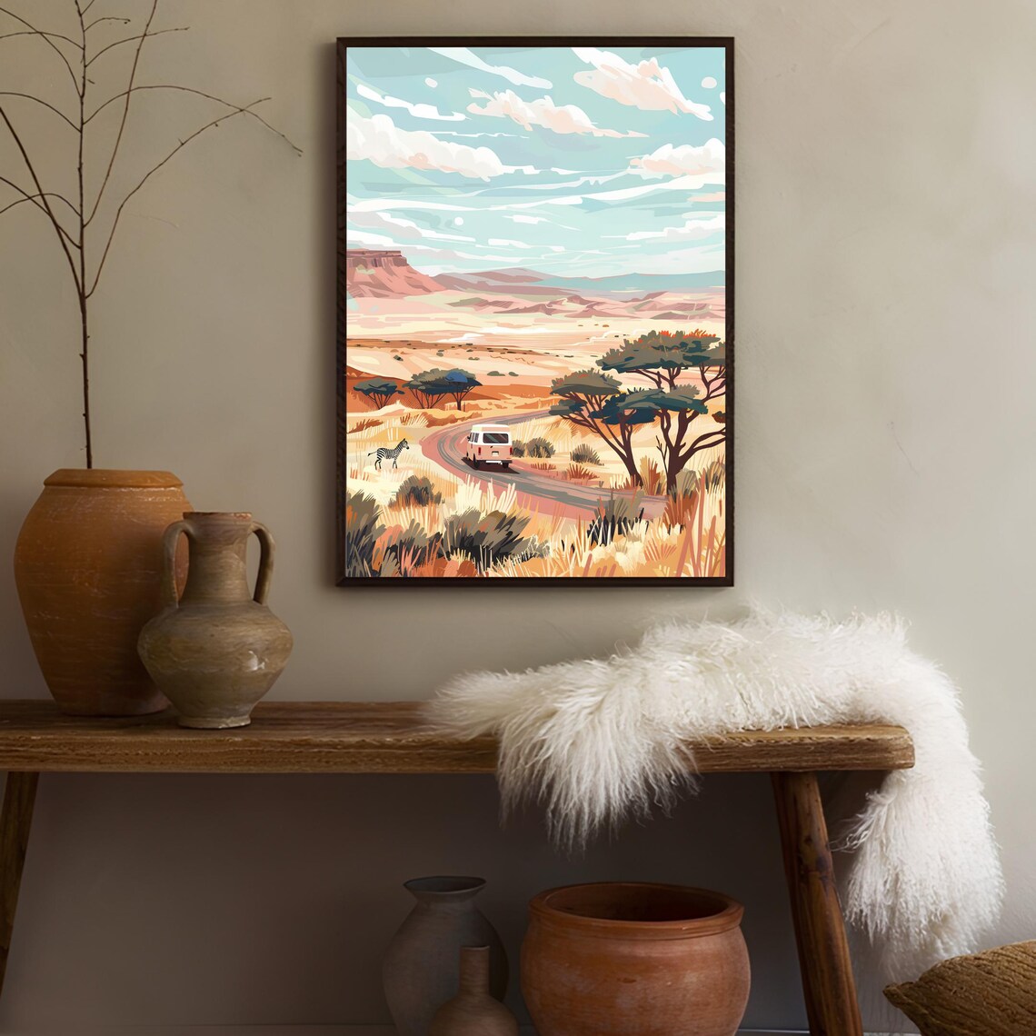 Namibia Travel Poster, Safari Roadtrip Illustration - Image 2