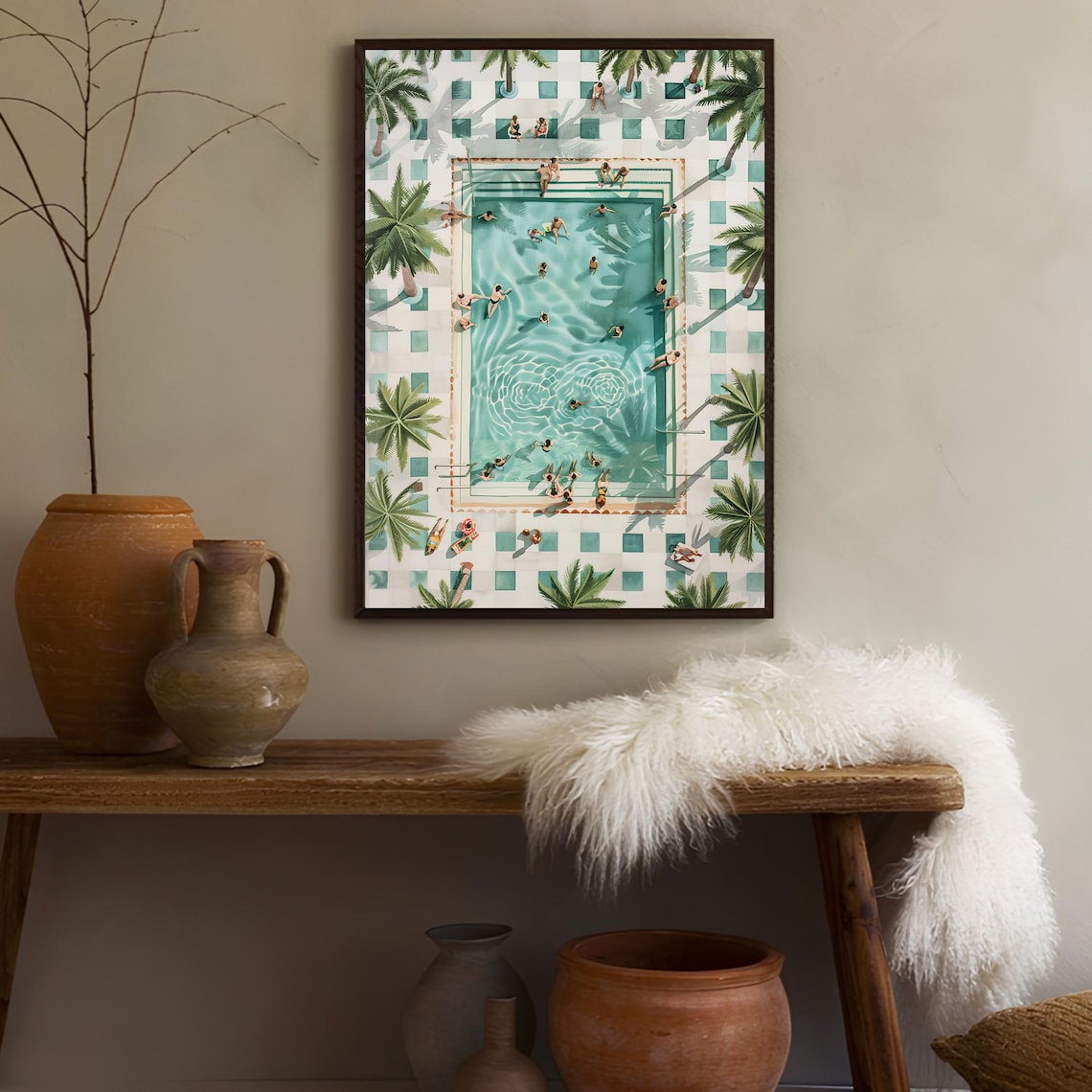 Swimming Pool Watercolor Vacation Art Print - Image 2