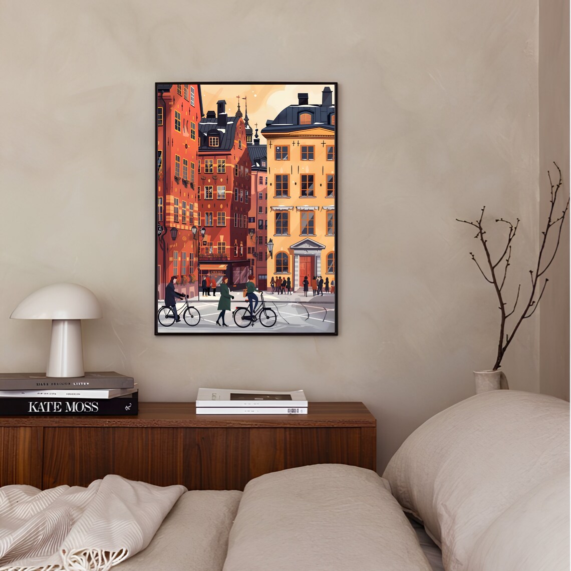 Stockholm Illustration Sweden Travel Poster, Pastel Print - Image 2