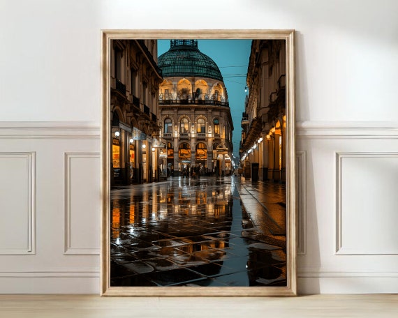 Milan Print Milan Poster Milan Travel Poster Milan Map Blue Wall Art Night Sky Print Italy Print Birthday Gift