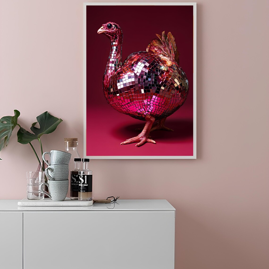 Disco Turkey Art Print, Thanksgiving Party Decor - Image 2