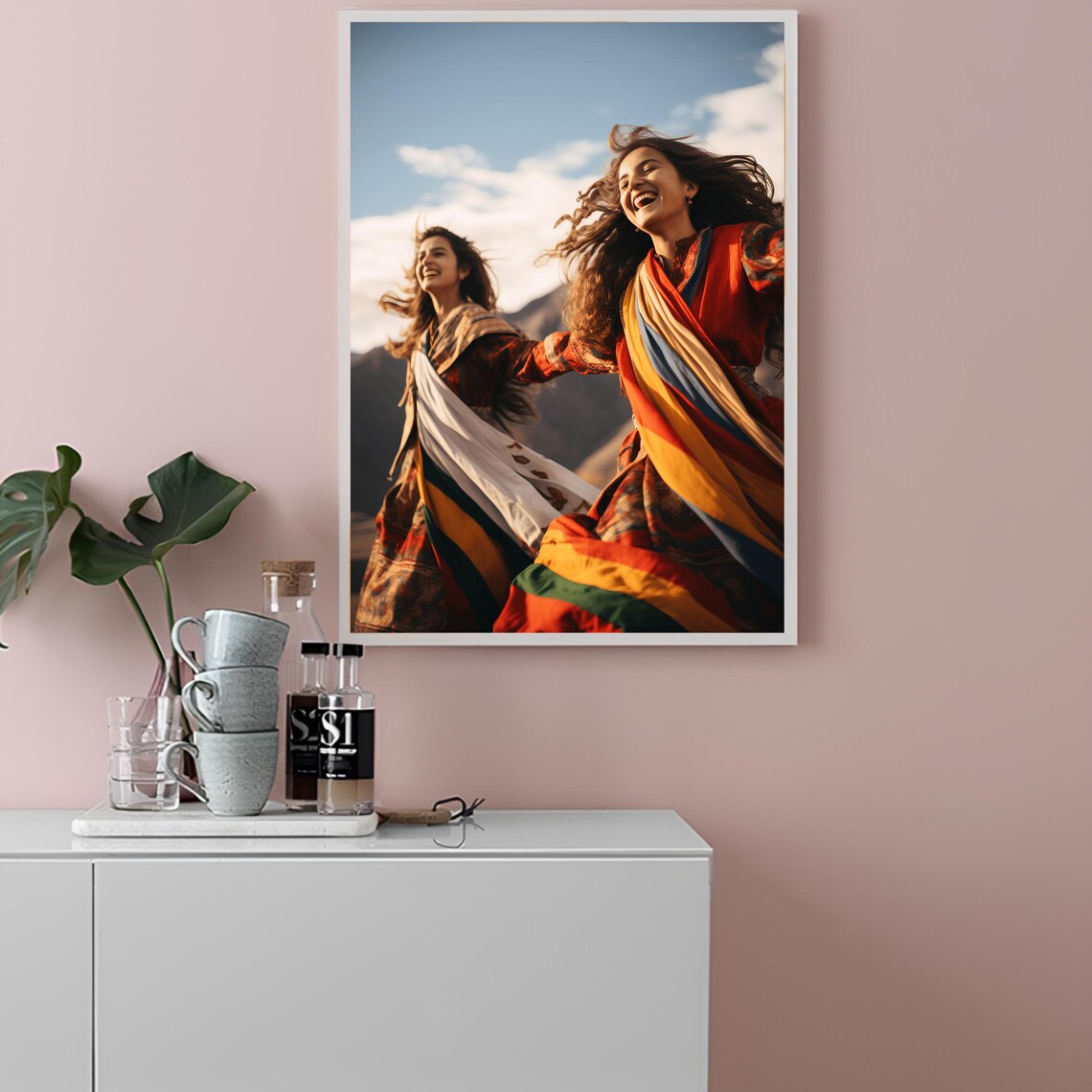Joyful Afghan Women in Traditional Dress Cultural Photography Poster - Image 2