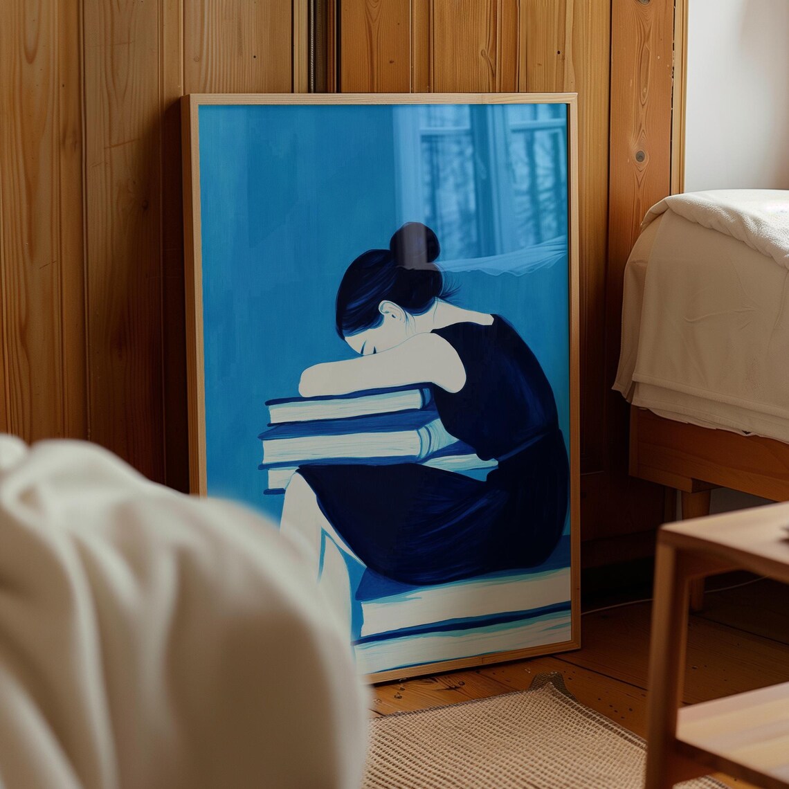 Blue Book Lover, Dreamy Literary Inspired Artwork - Image 2