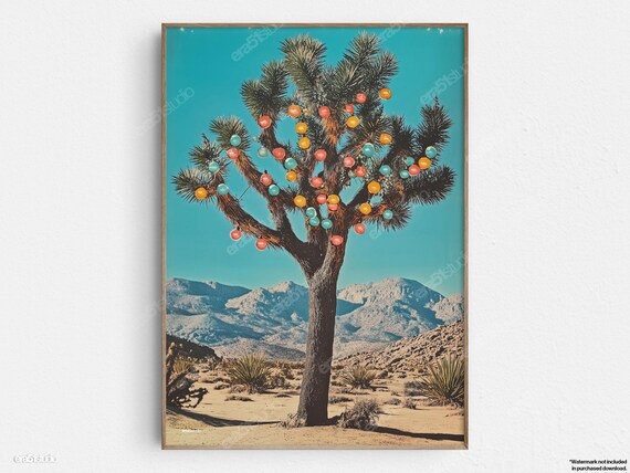 Joshua Tree Christmas Ornaments Desert Holiday Midcentury Poster