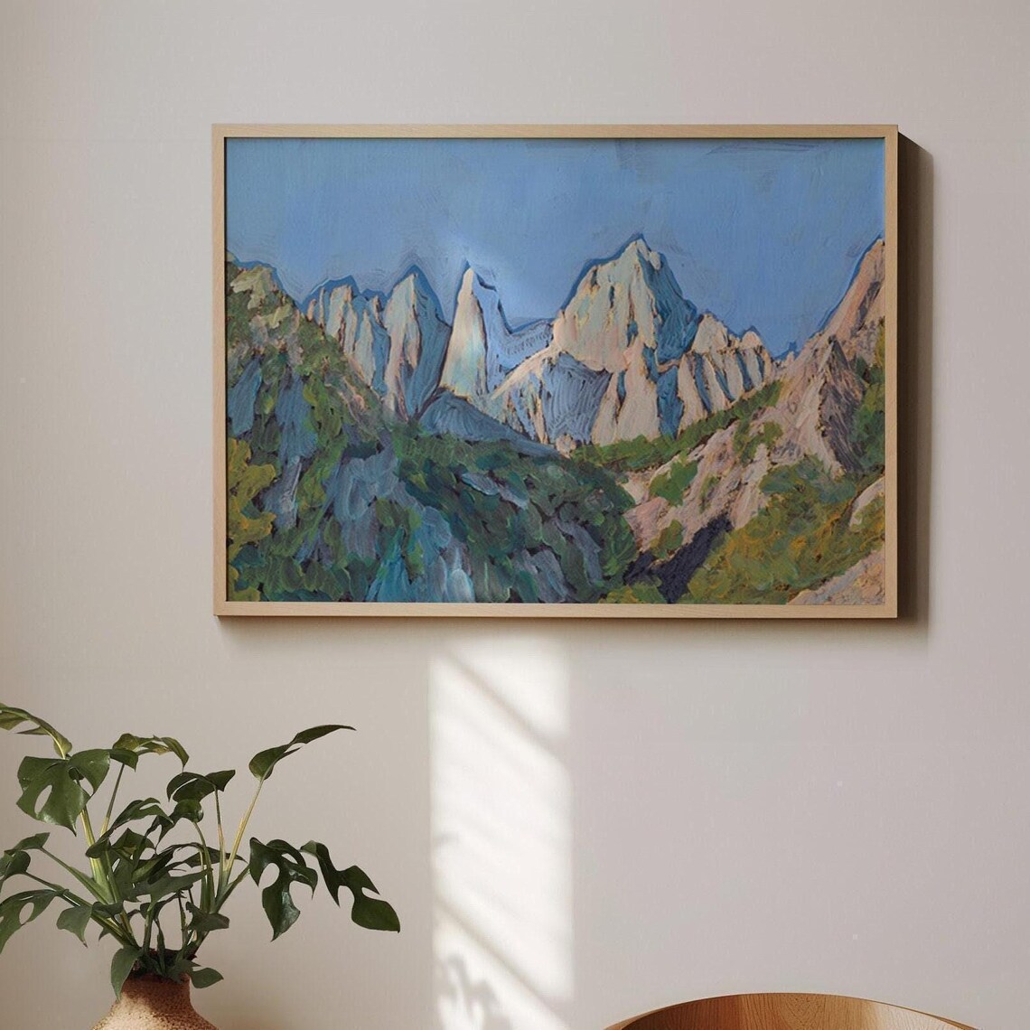Mt Whitney California Vintage Mid-Century Modern Art Print
