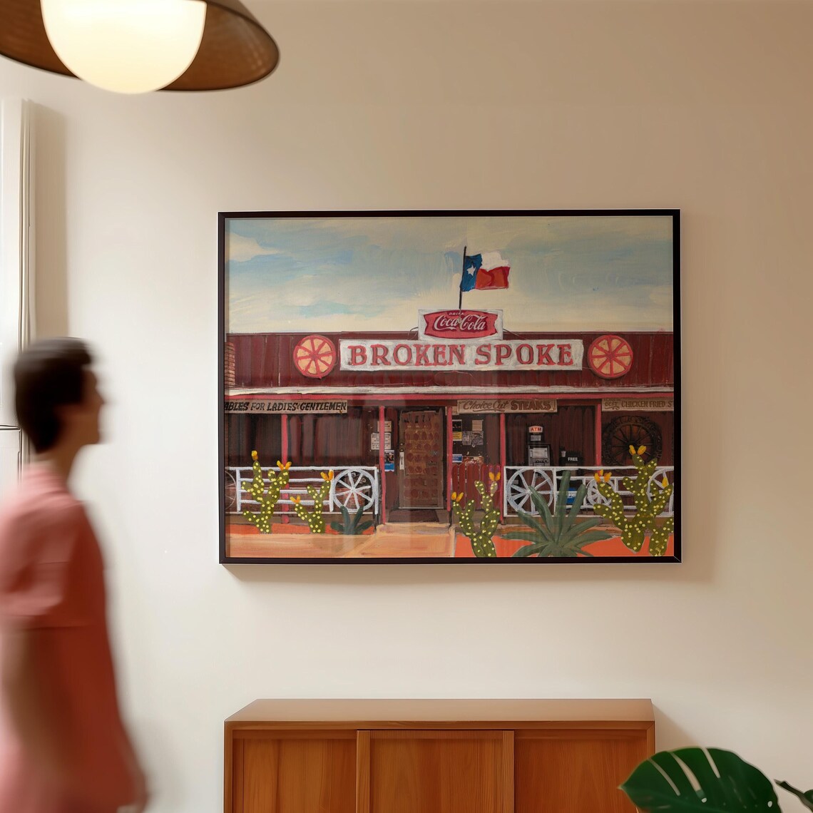 Broken Spoke Austin Texas Vintage Western Art Print