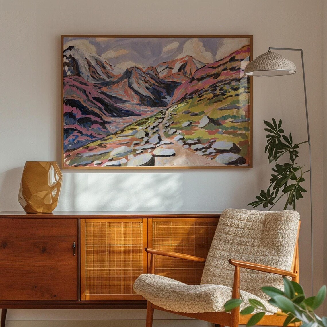 Boulder Colorado Mid-Century Mountain Travel Poster