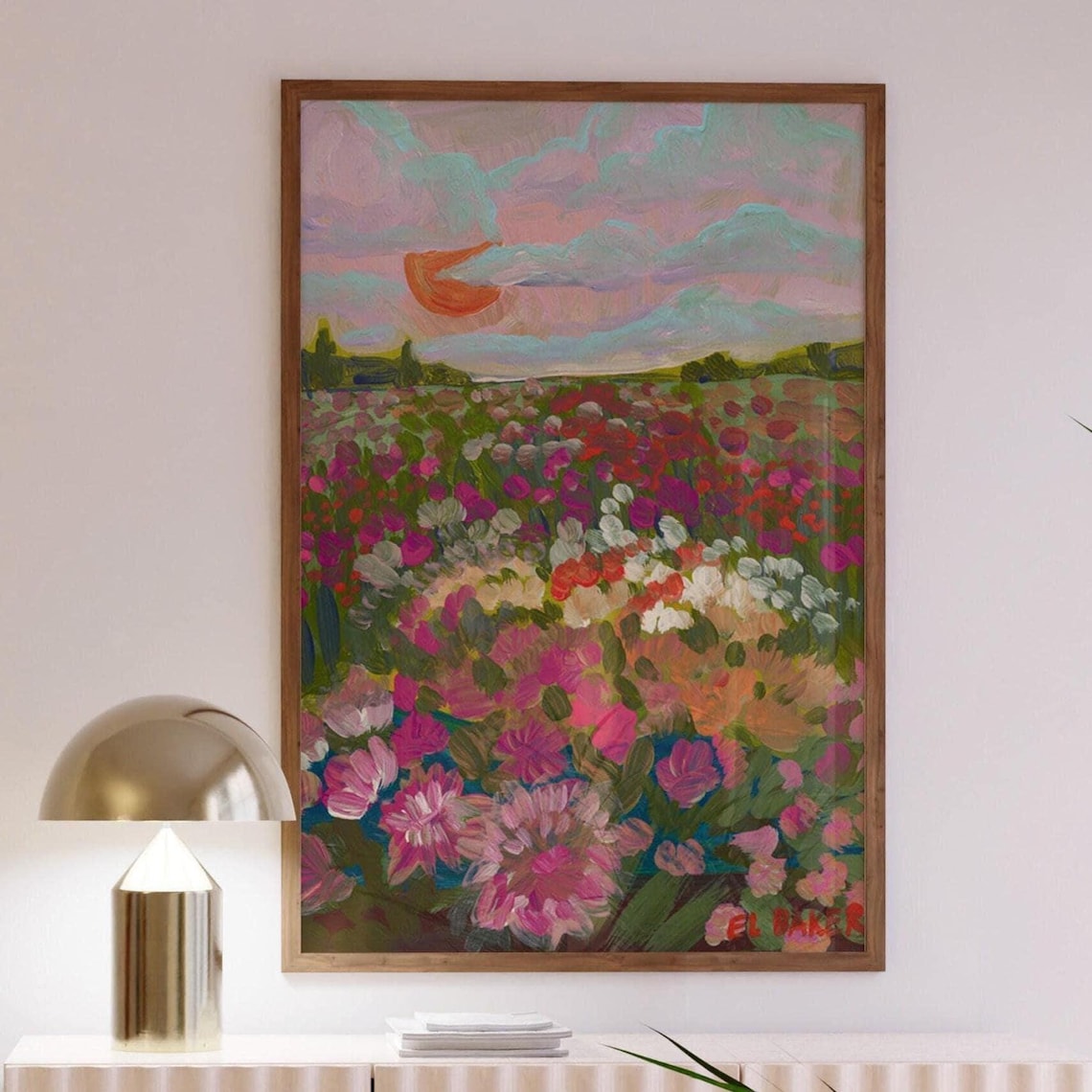 California Flower Farm Vintage Botanical Art Print