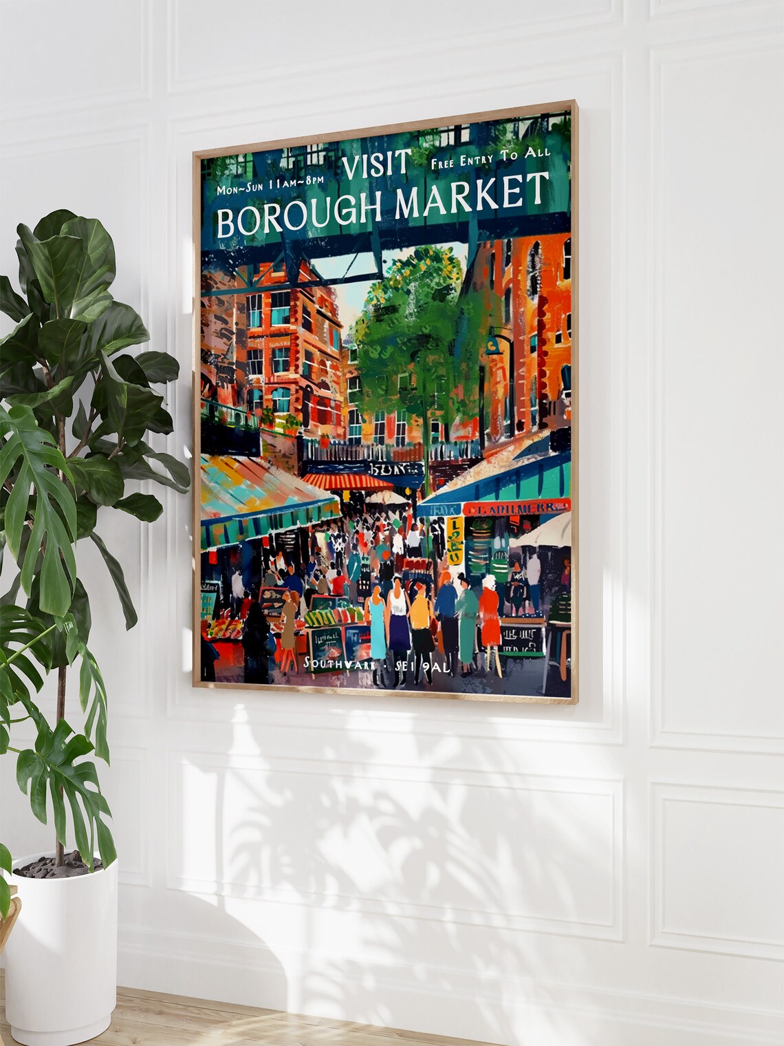 Borough Market Vintage London Travel Poster - Image 3
