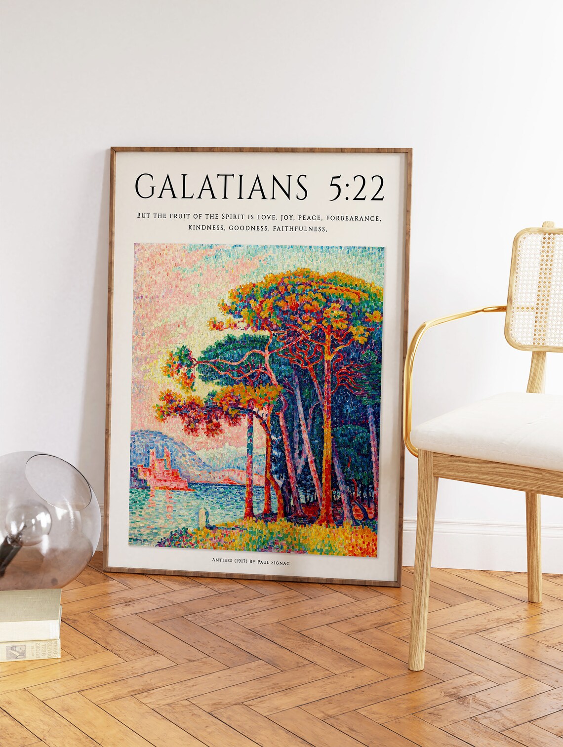Bible Verse Poster, Paul Signac Pointillism Print - Image 3