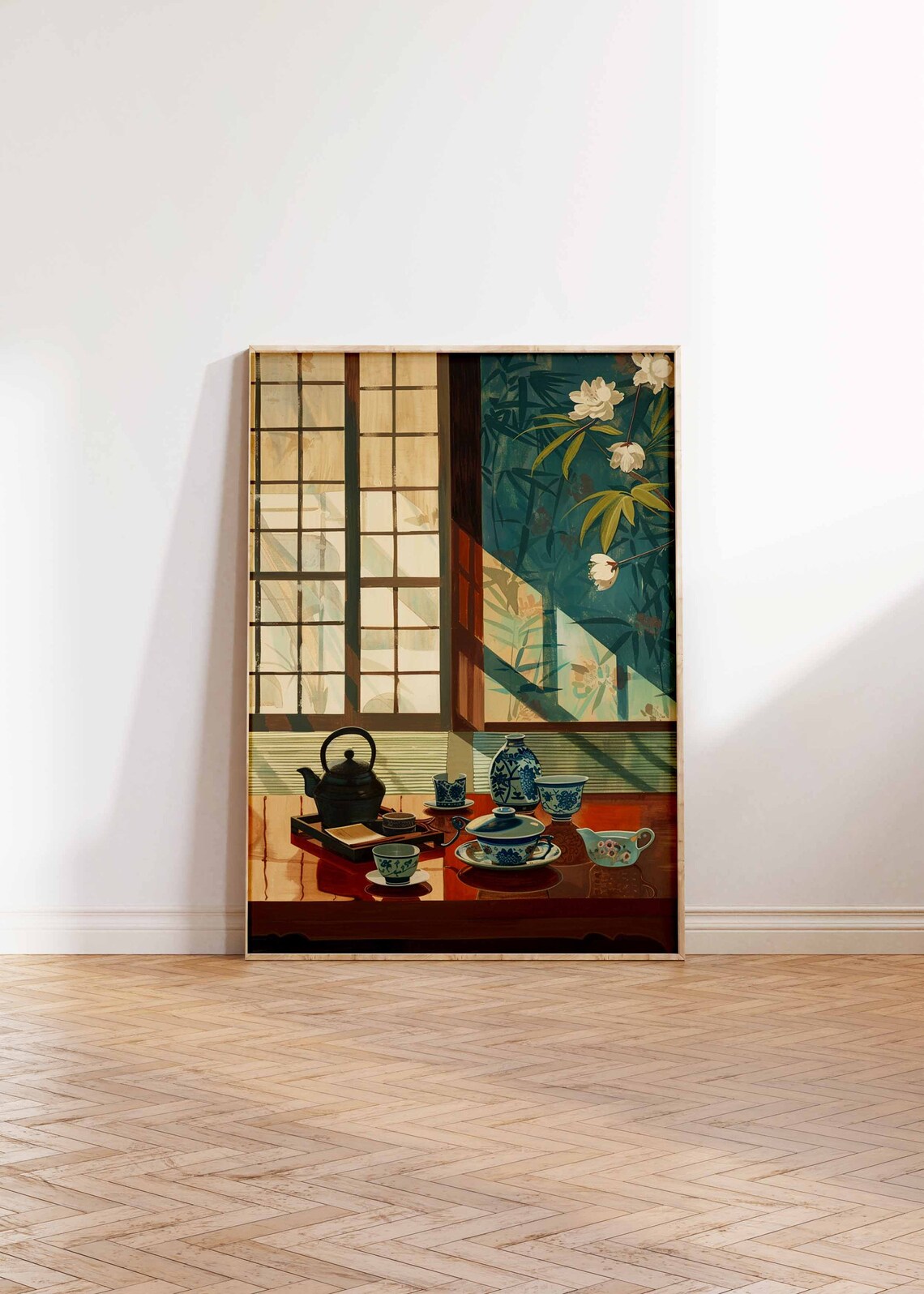 Traditional Japanese Tea House Art Print, Oriental Decor - Image 2