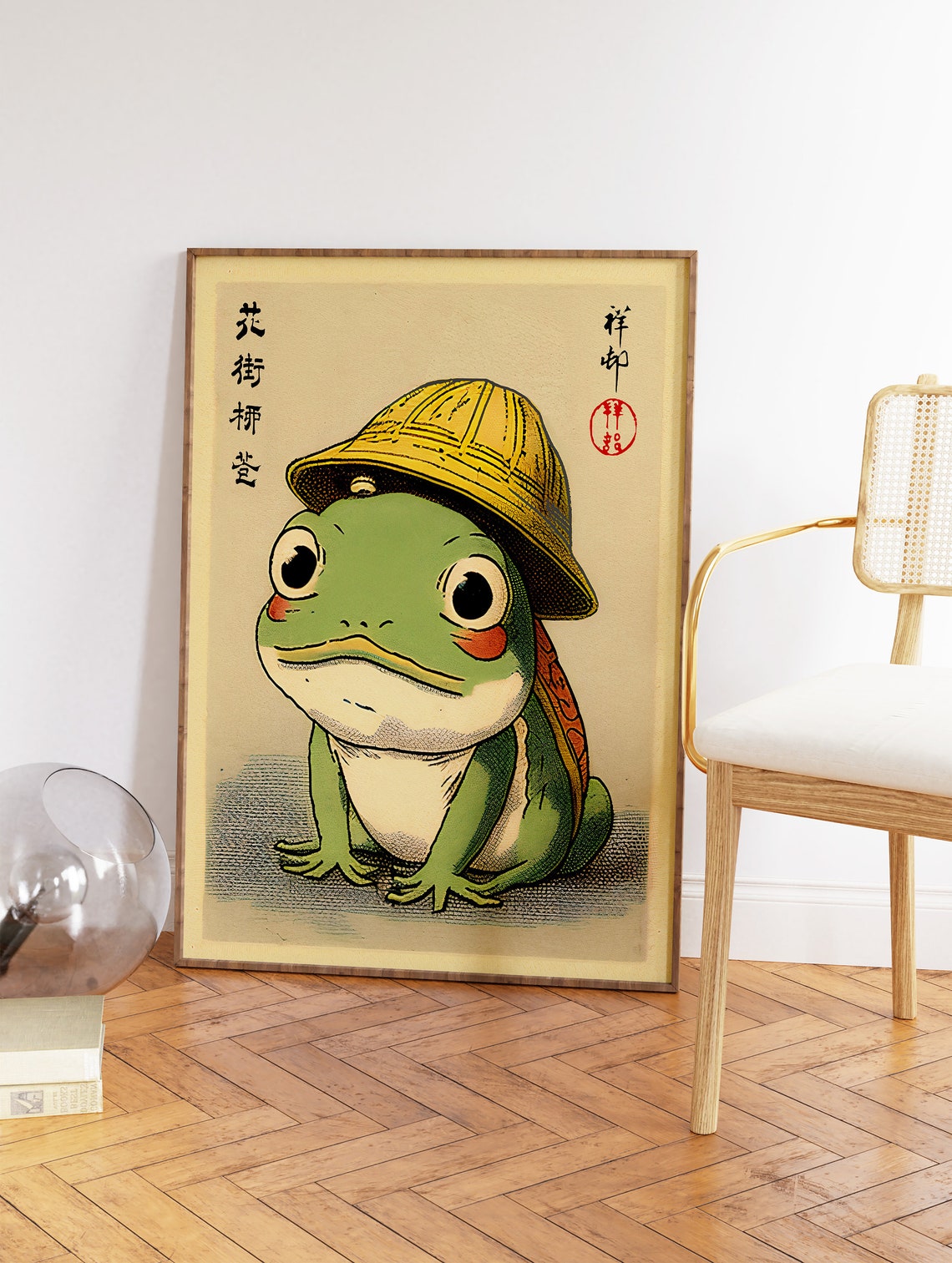 Matsumoto Hoji Frog Samurai Helmet Vintage Japanese Artwork Poster - Image 2