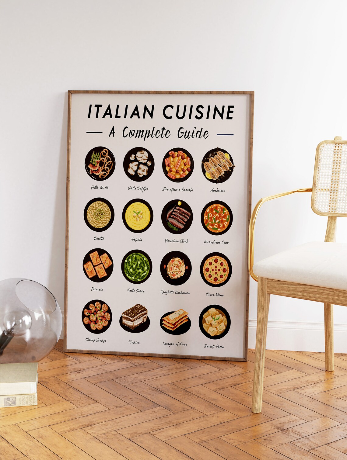 Italian Food Art Print, Retro Kitchen Poster - Image 3