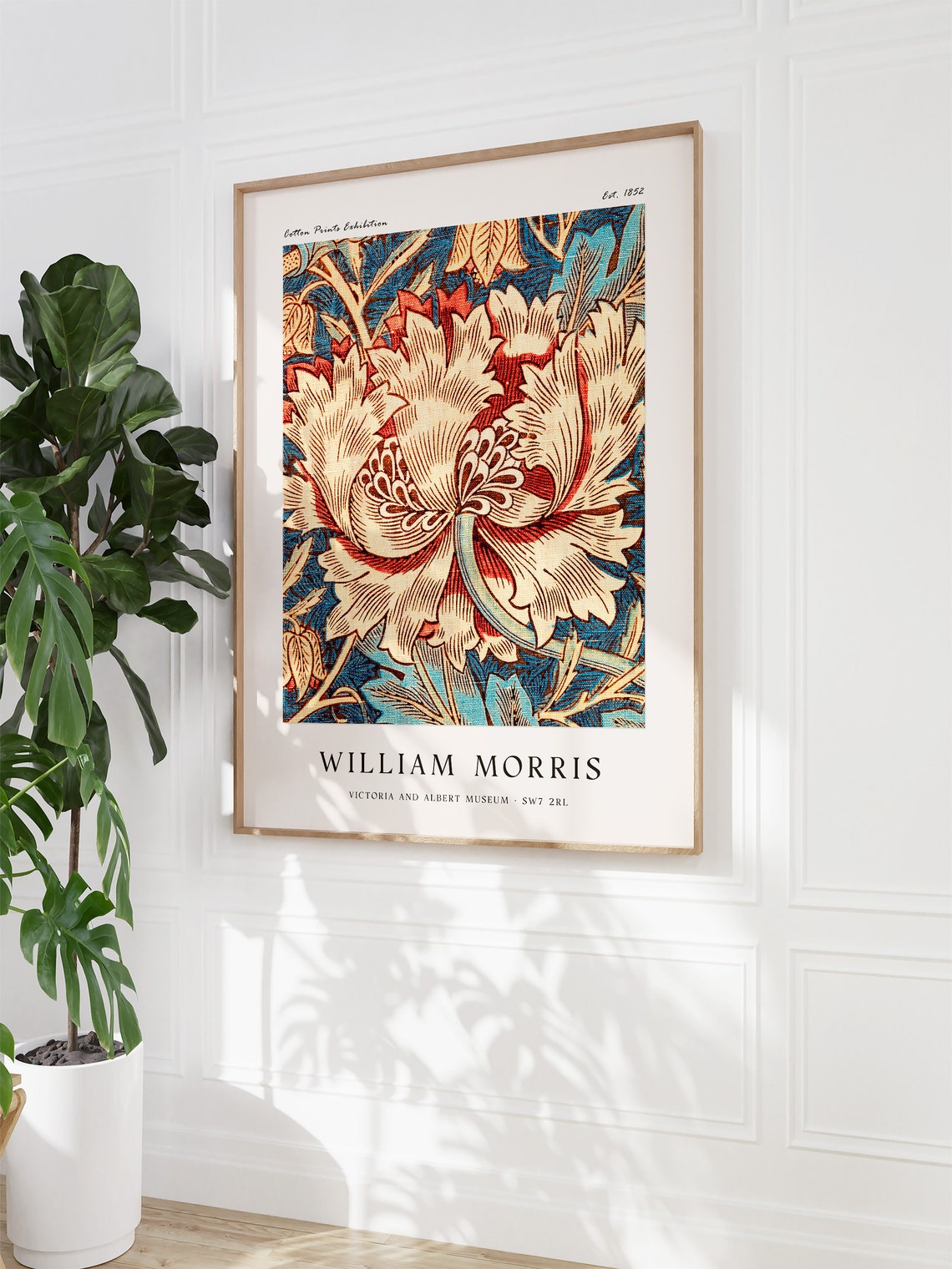 William Morris Honeysuckle Floral Cotton Prints Exhibition Poster - Image 2