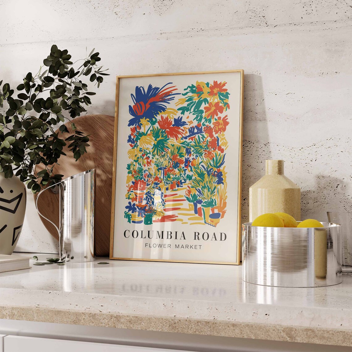 Columbia Road Flower Market Colorful Florist Street Art Poster - Image 2