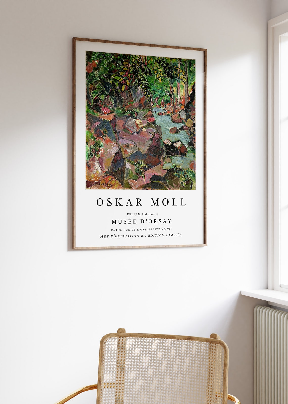 Oskar Moll Felsen Am Bach Expressionist Limited Edition Museum Poster - Image 2