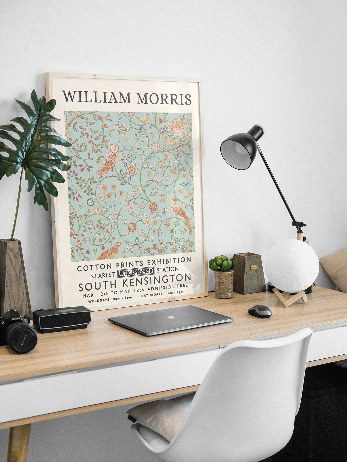 William Morris Cotton Prints Exhibition South Kensington Bird Poster - Image 2