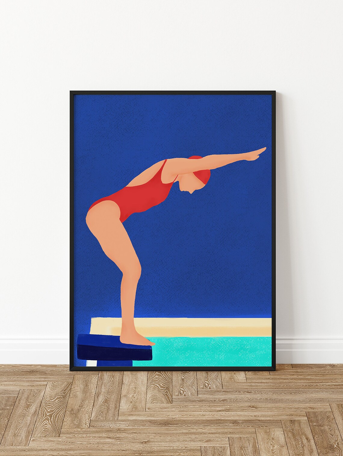 Swimming Pool Diving Art Print, Summer Poster - Image 2
