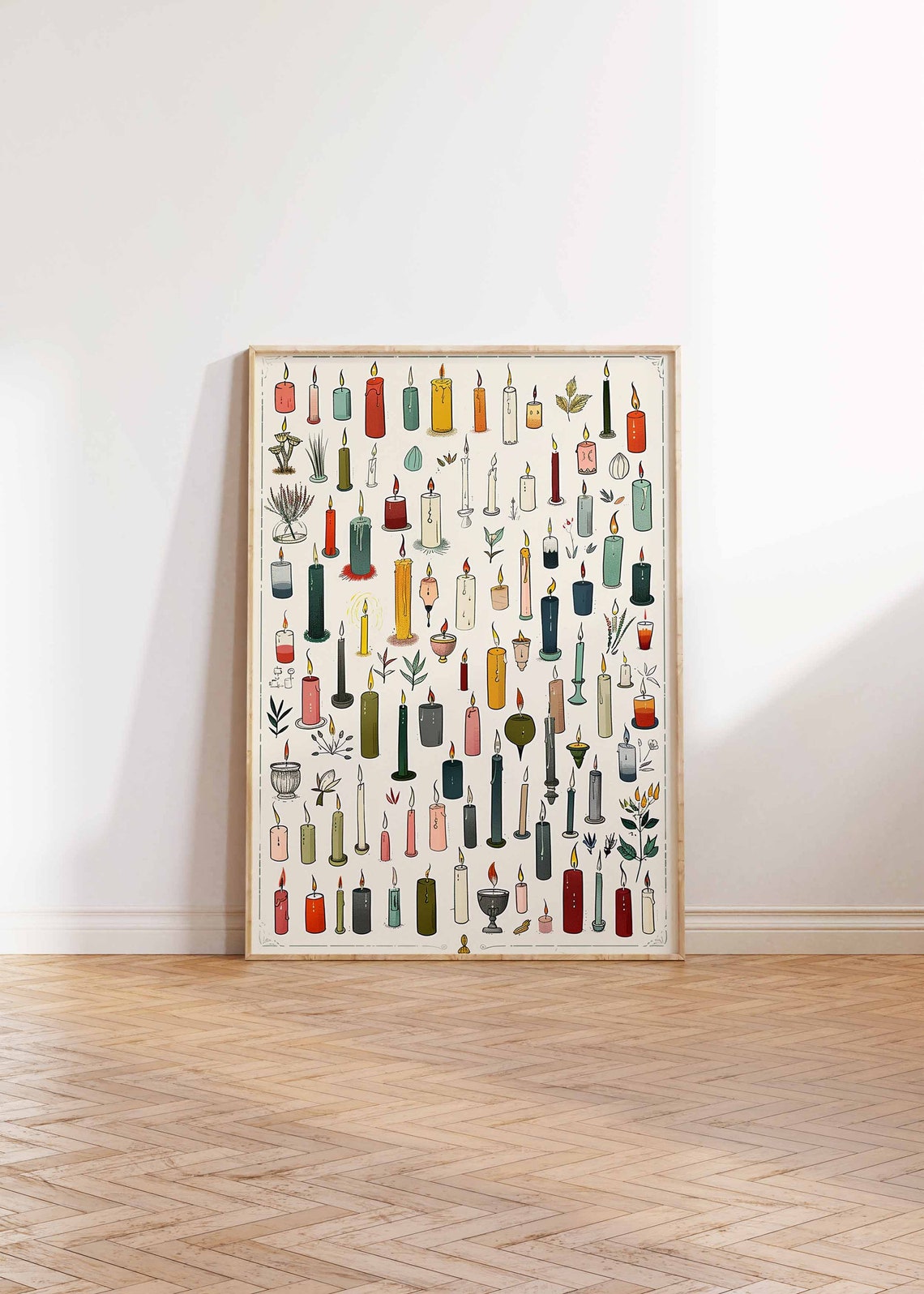Fine Line Candle Collection Illustrated Botanical Home Poster Decor - Image 2