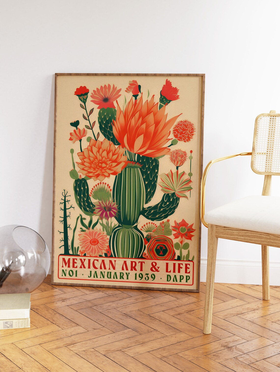 Vintage Mexican Cactus Poster, Latin Decor Print - Image 2