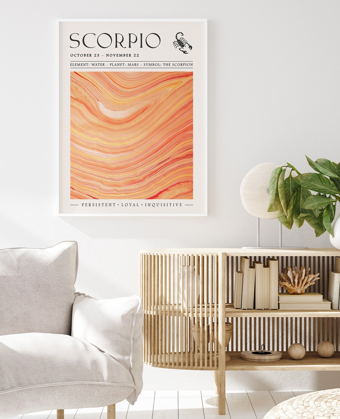 Scorpio Star Sign Boho Art Print, Zodiac Poster - Image 2