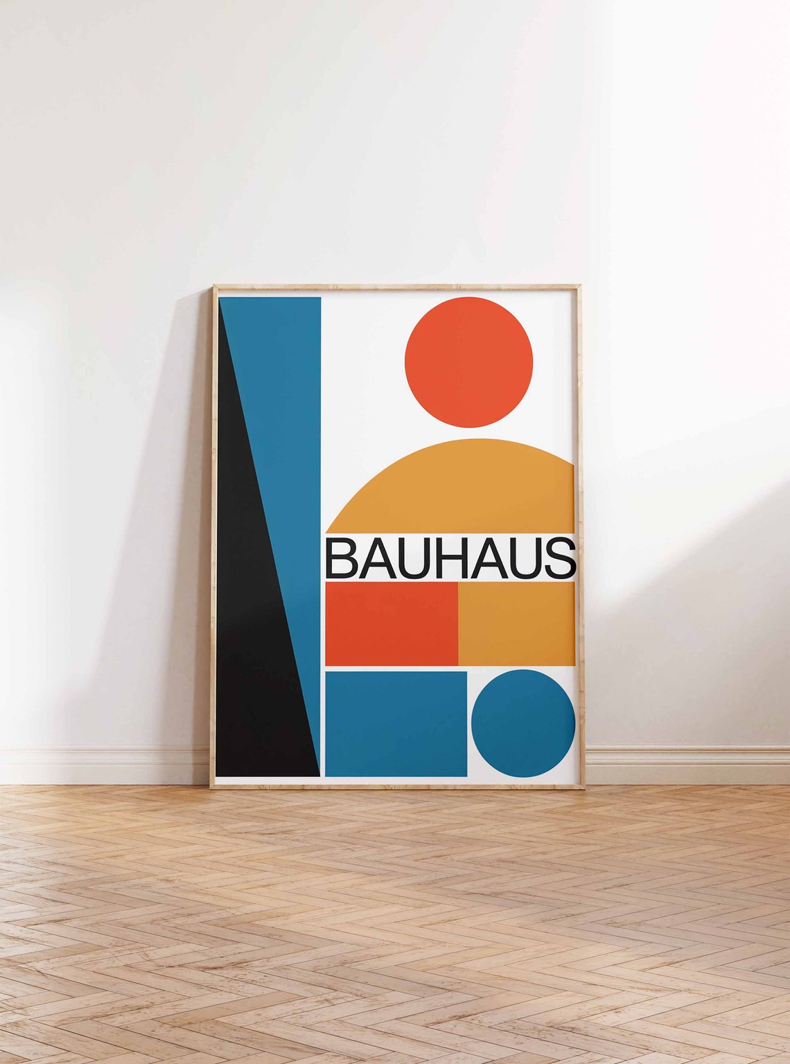 Bauhaus Colorful Geometric Blocks Mid Century Modernist Poster - Image 2