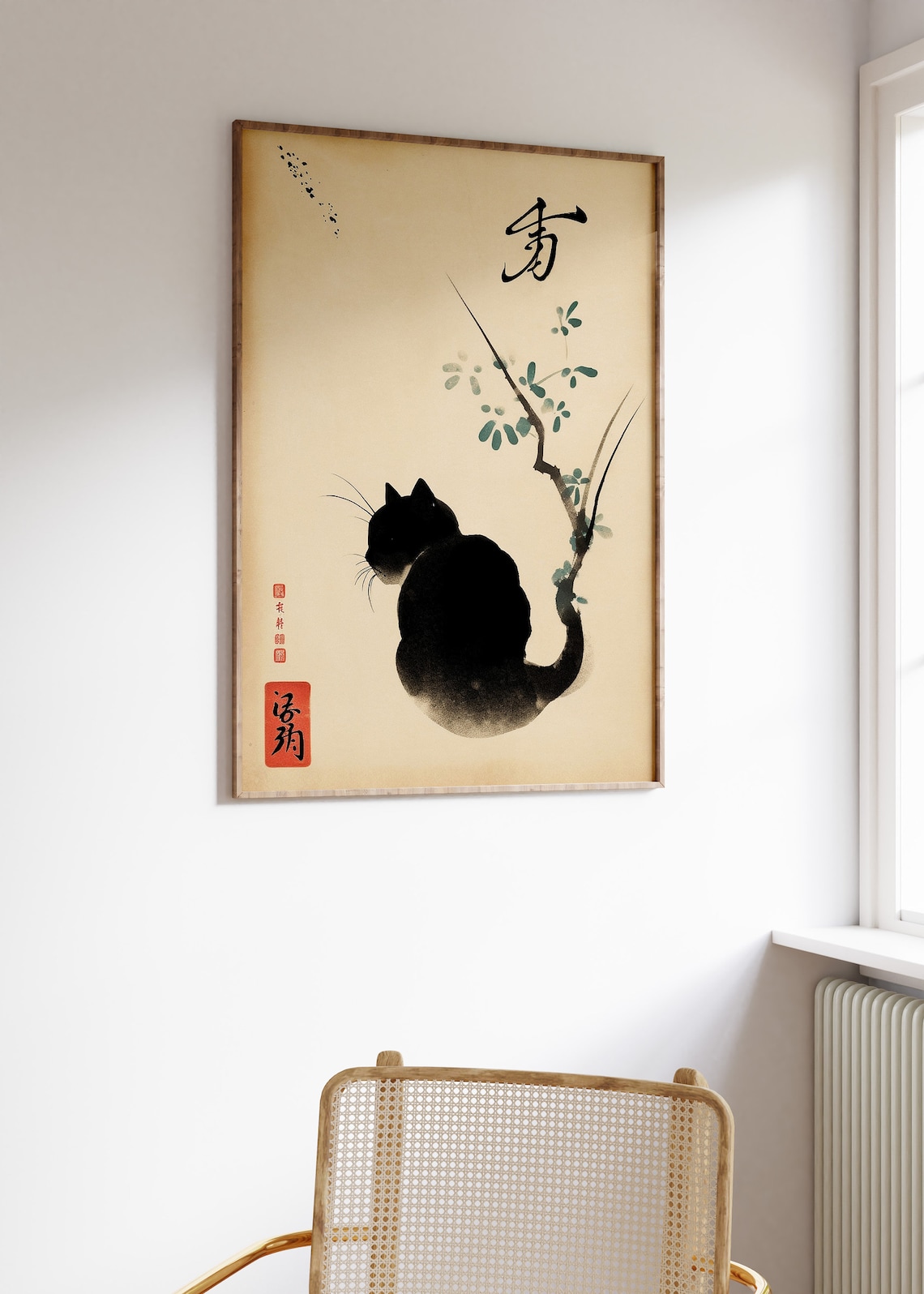 Vintage Japanese Cat Poster, Ukiyo-E Print - Image 3