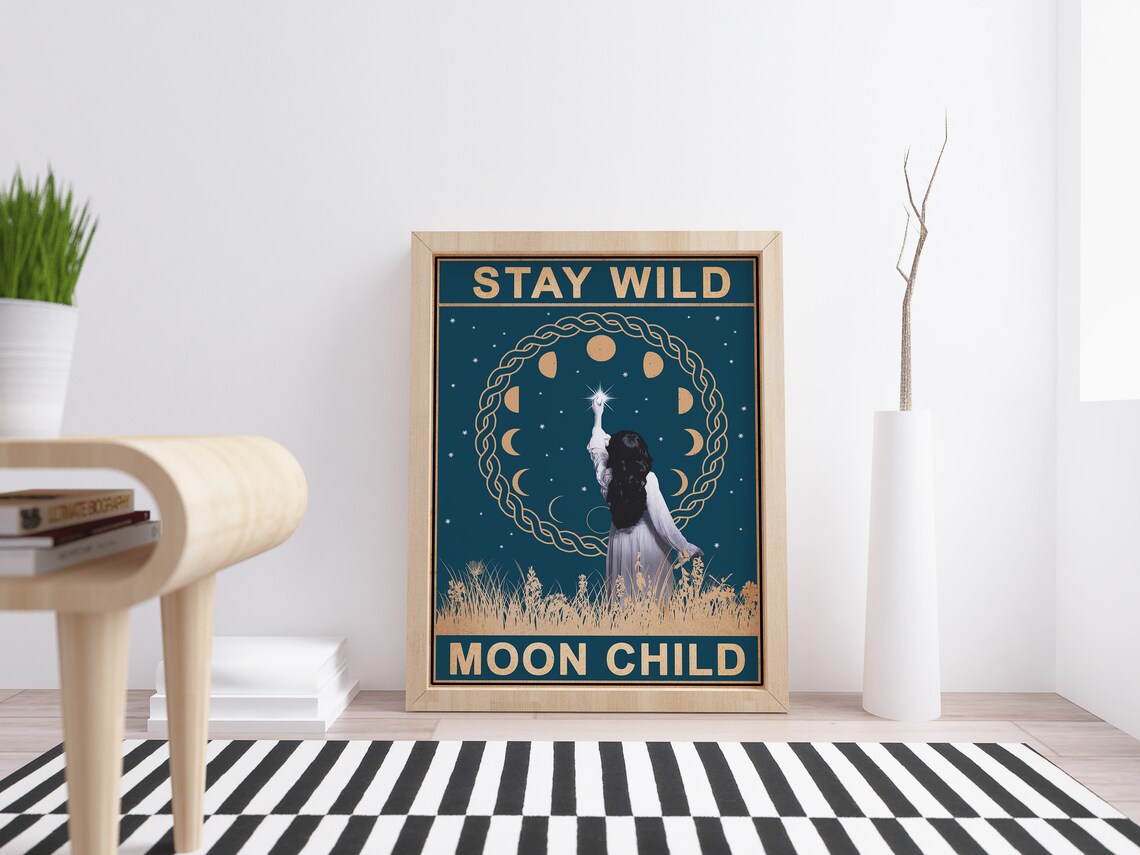 Stay Wild Moon Child Vintage Poster, Bedroom Decor - Image 2