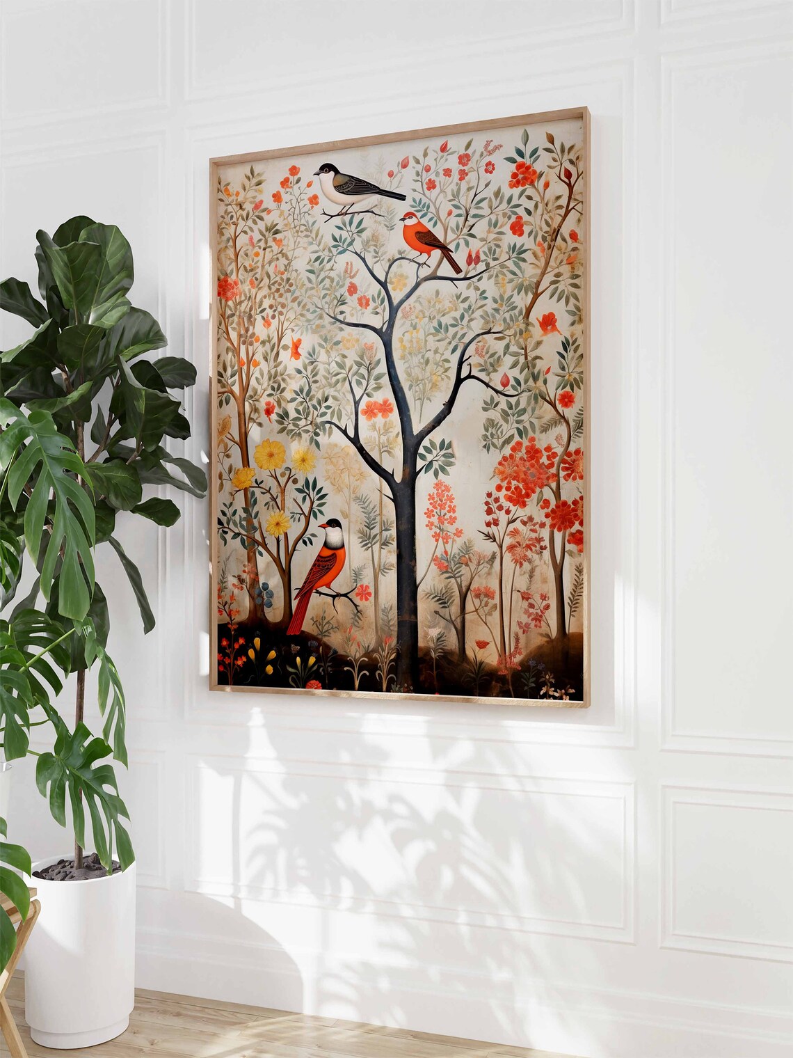 Indian Floral Print Floral Decor Wall Art Print - Image 3