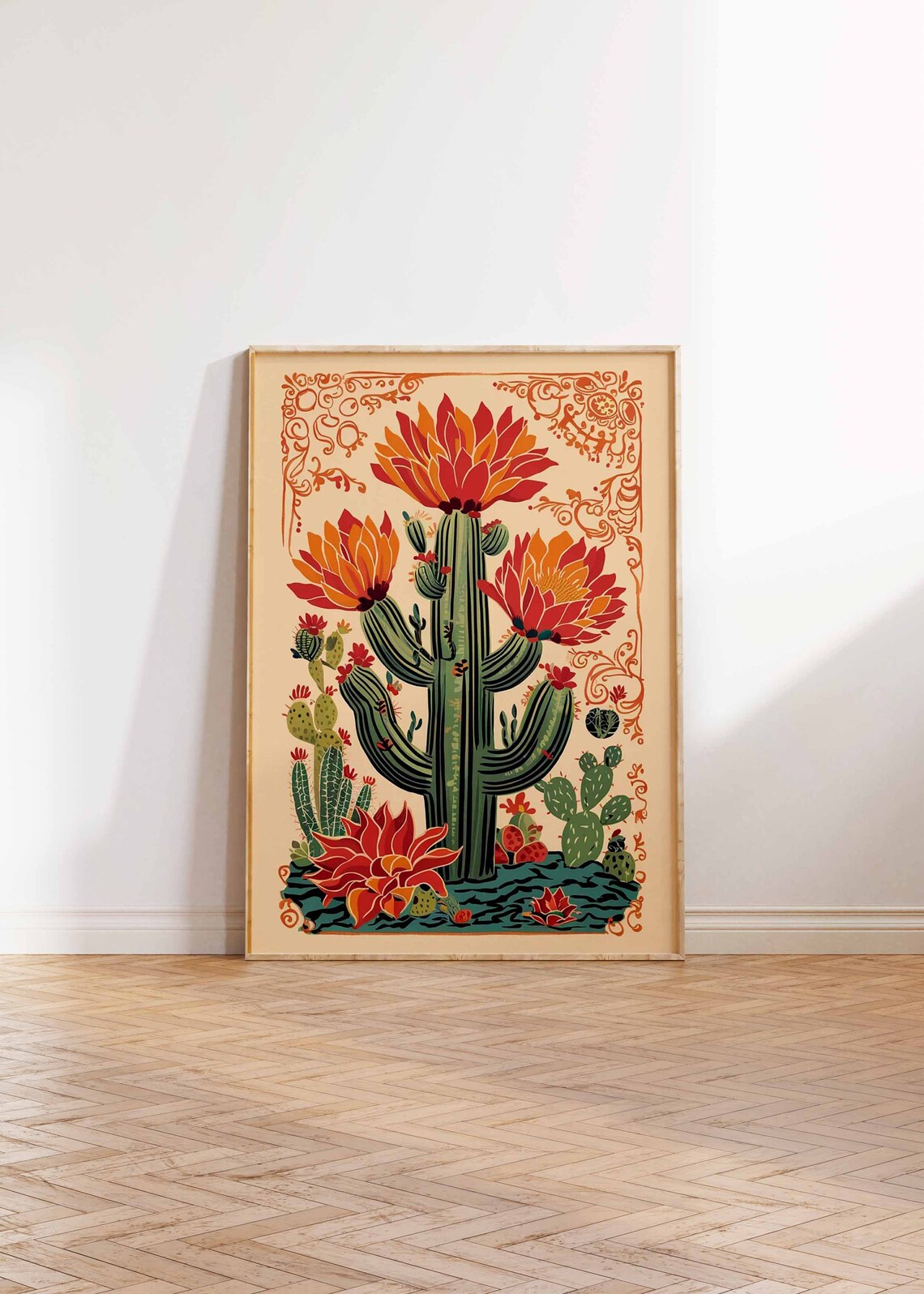 Vintage Mexican Cactus Poster, Traditional Decor - Image 3