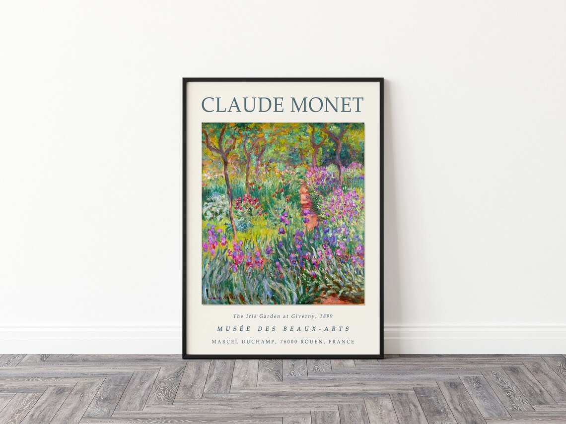 Claude Monet Iris Garden at Giverny Art Print - Image 2