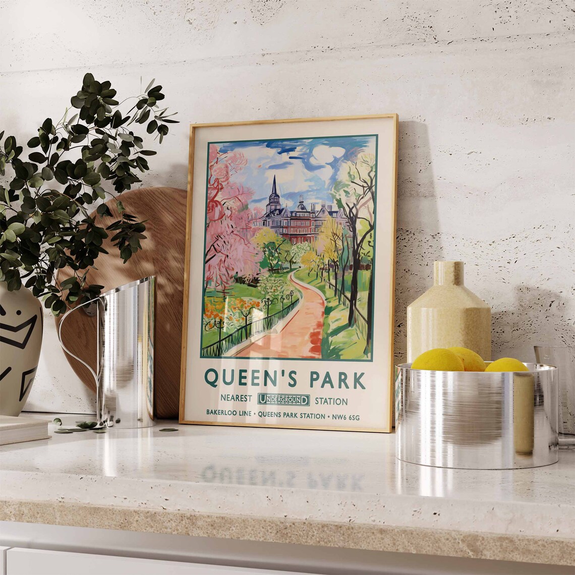 Queens Park London Vintage Botanical Art Print - Image 2