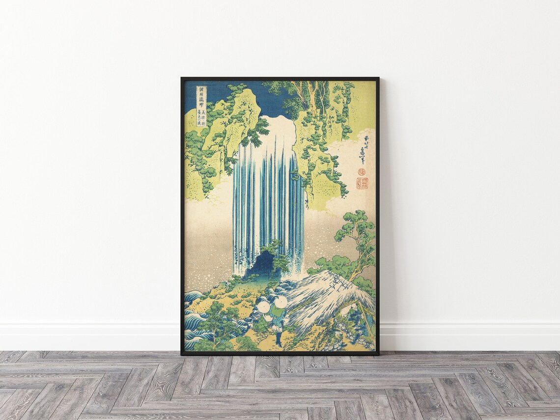 Hokusai Poster, Waterfall in Mino Province - Image 2