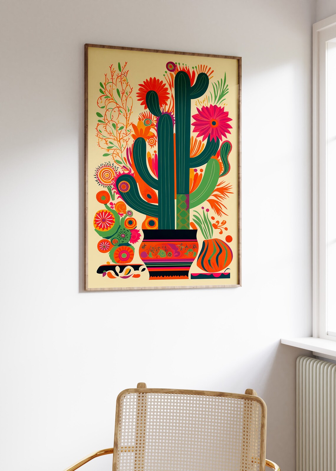 Vintage Mexican Cactus Traditional Poster Print - Image 3