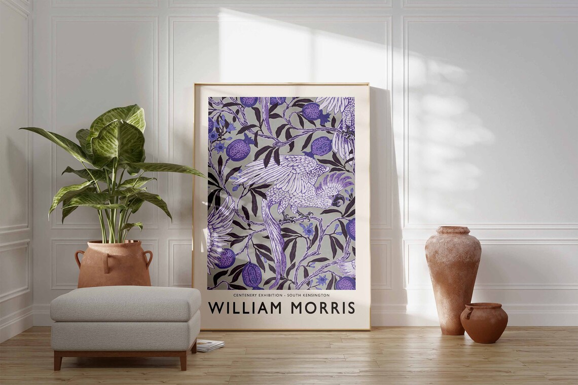 William Morris Purple Floral Art Print, Vintage Botanical - Image 2