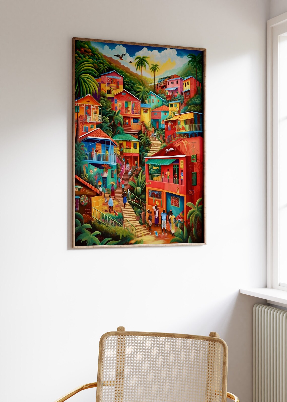 Caribbean Tropical Scenery Art Print, Floral Decor - Image 3