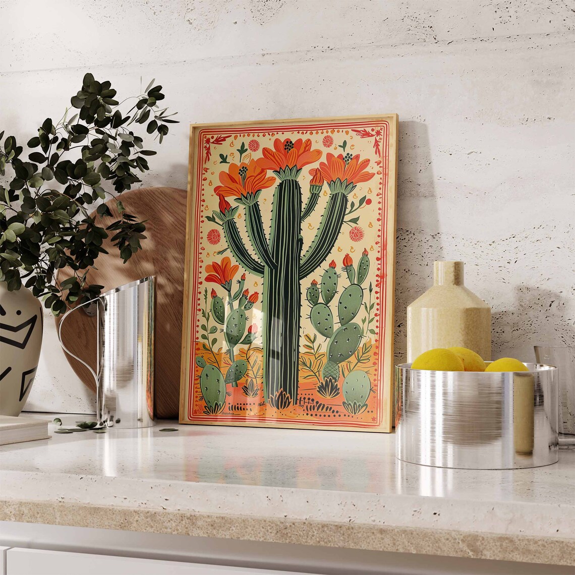 Mexican Cactus Vintage Poster, Latin Decor Art Print - Image 2