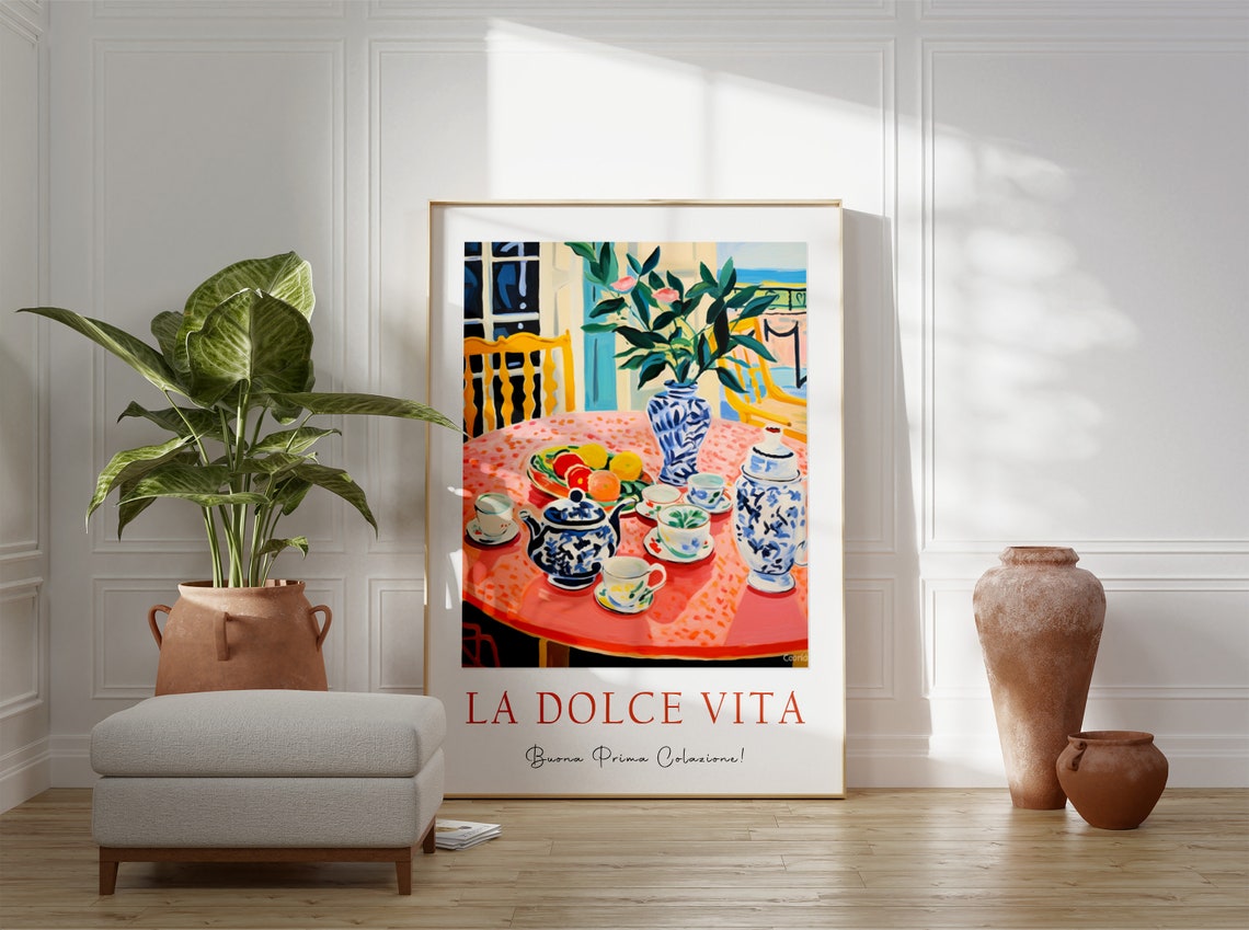 La Dolce Vita Italian Coffee Table Breakfast Kitchen Food Art Poster - Image 3