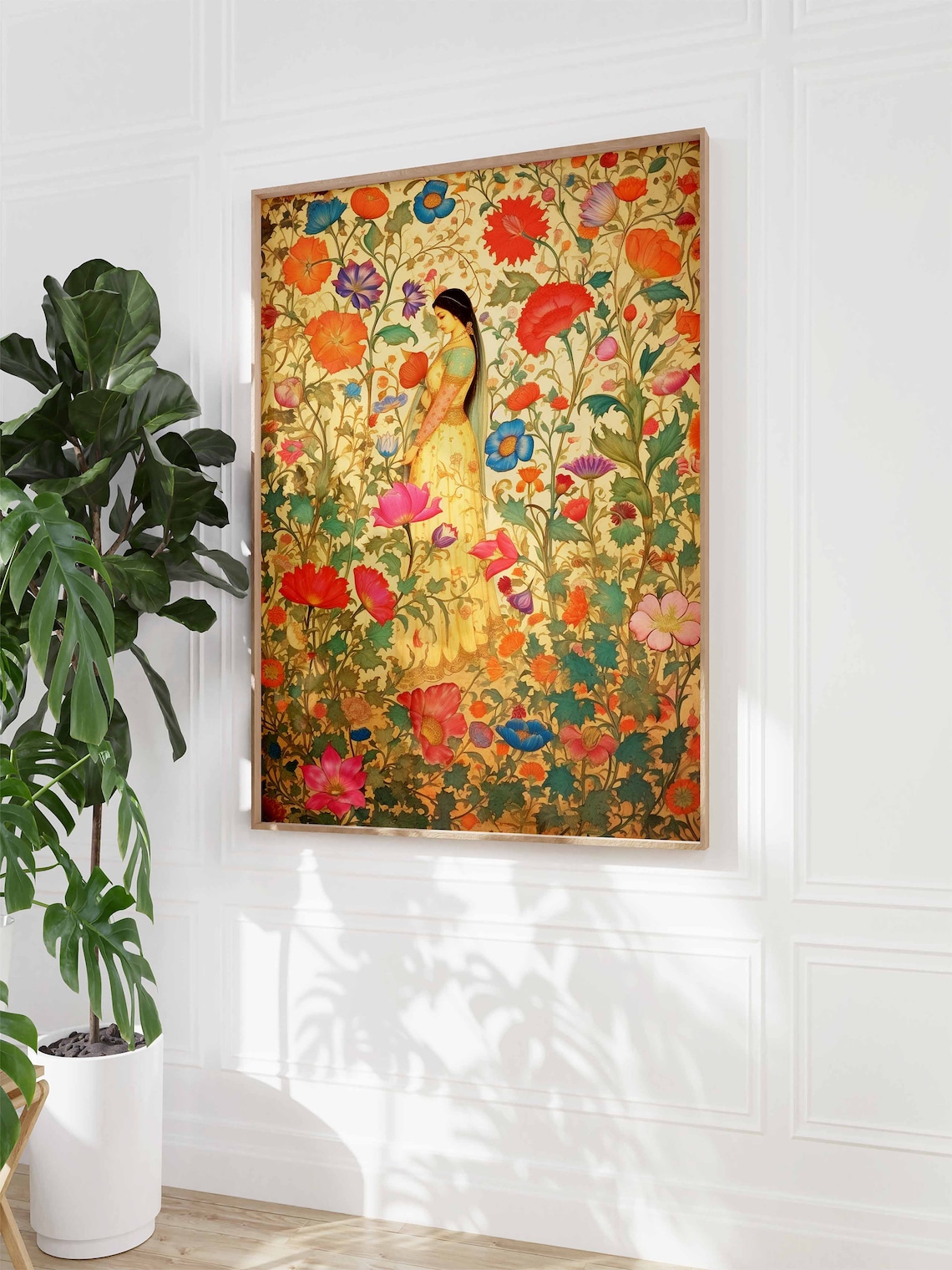 Indian Floral Print, Traditional Vintage Art Poster - Image 3