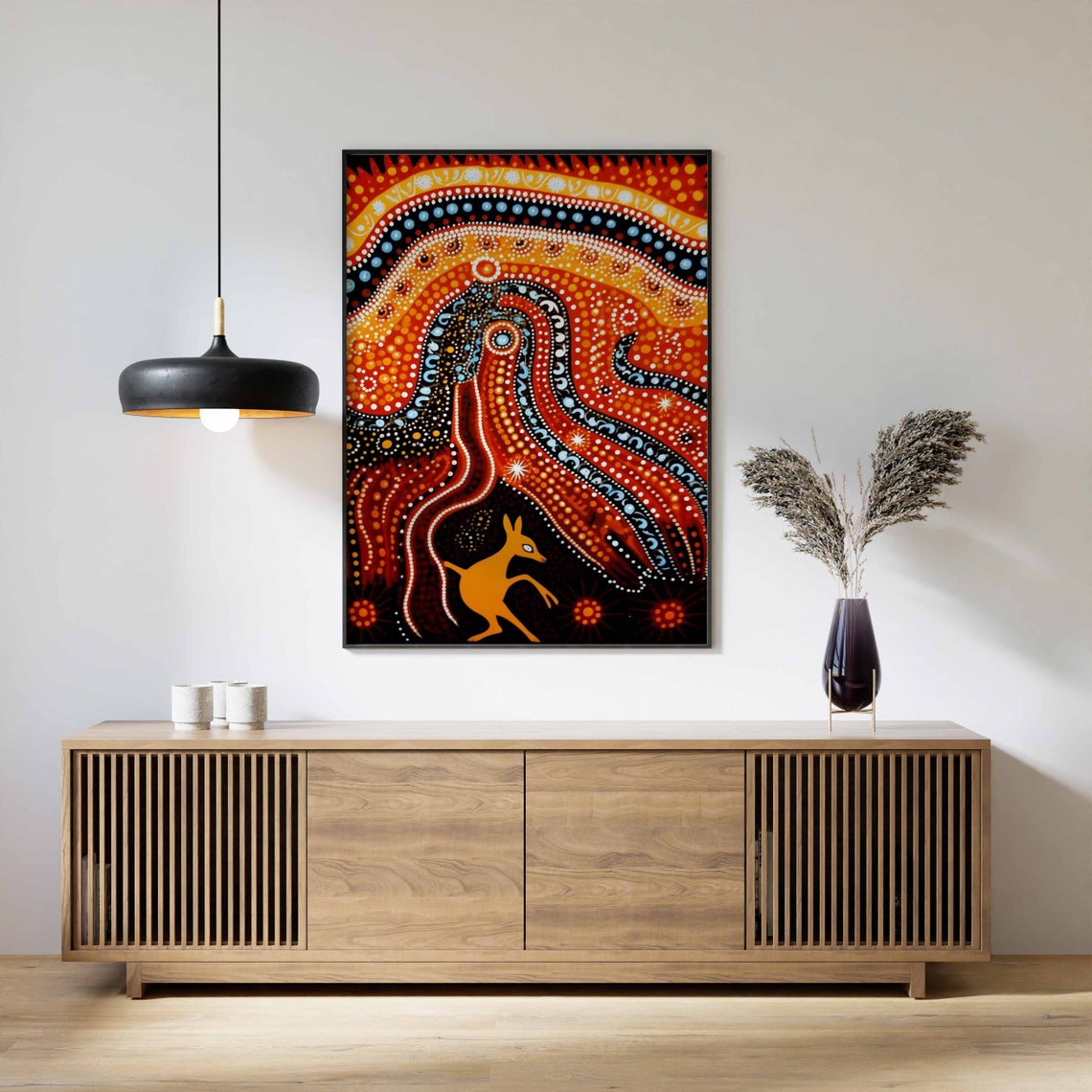 Aboriginal Dot Painting Kangaroo Australian Indigenous Art Poster - Image 2