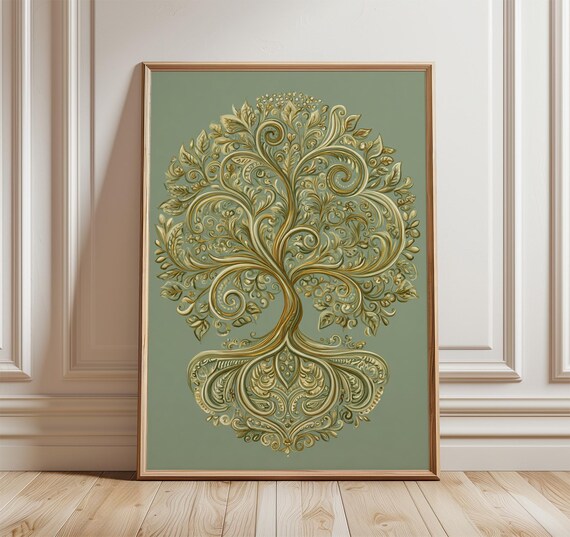 Tree Of Life Poster Modern Minimalist Wall Art Print Nature Inspired Boho Decor Botanical Artwork Spiritual Zen Home
