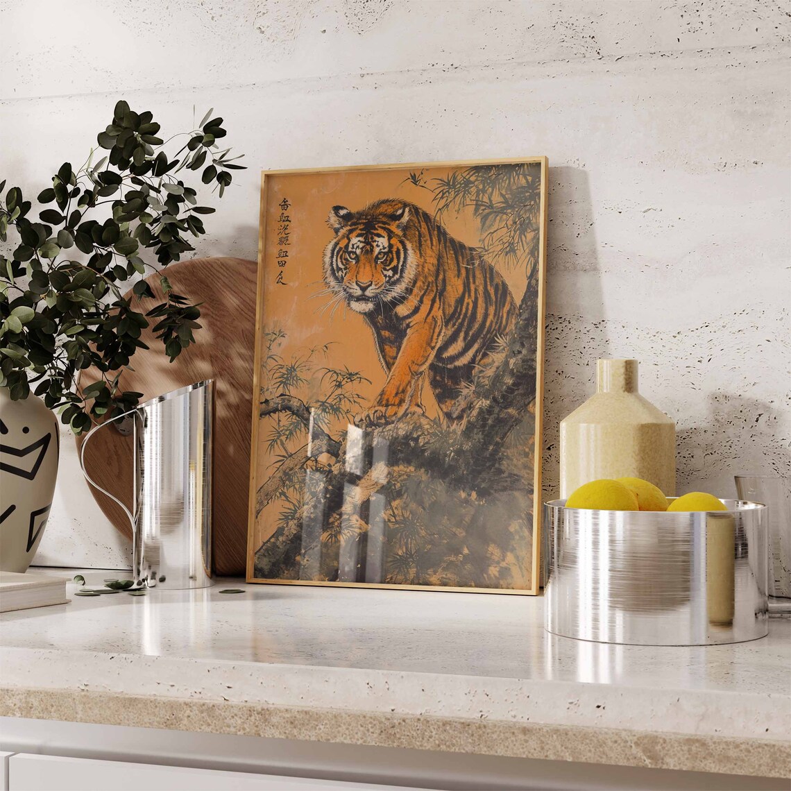 Vintage Tiger Poster, Japanese Jungle Animal Art - Image 3