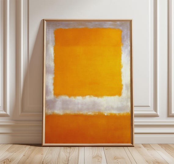 Abstract Orange Color Field Poster Modern Minimalist Wall Art Print Mid Century Inspired Decor Warm Yellow Artwork
