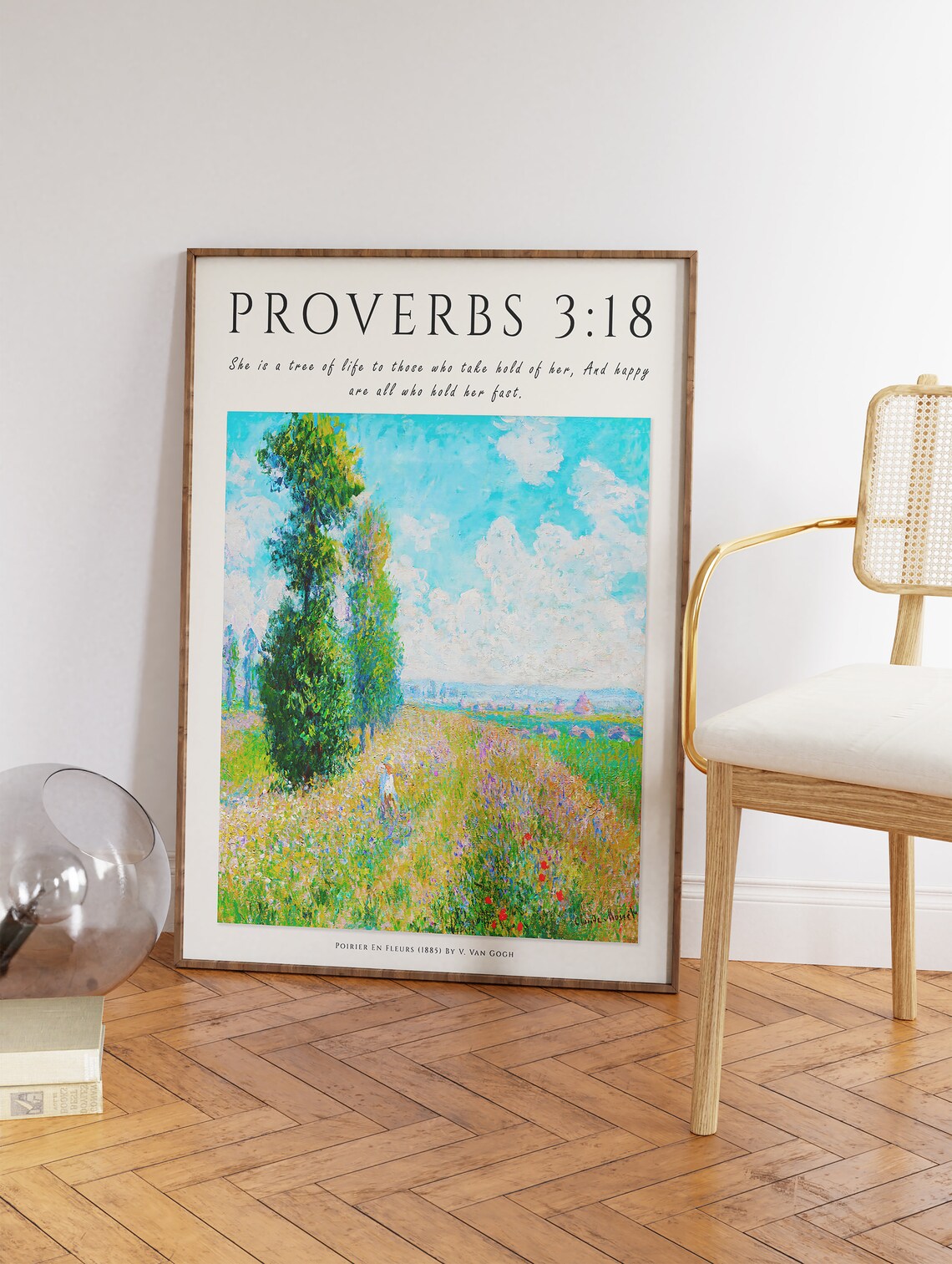 Bible Verse Poster, Van Gogh-Inspired Floral Print - Image 3