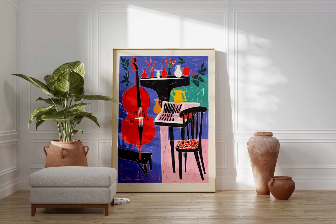 Jazz Music Retro Poster, Musician Gift Illustration - Image 3